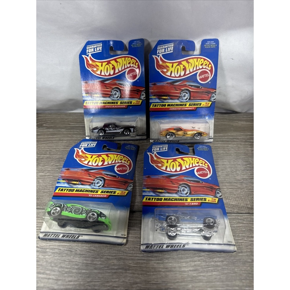 1997 Hot Wheels Tattoo Machines Series Complete Set of 4 685 686 687 688 Sealed